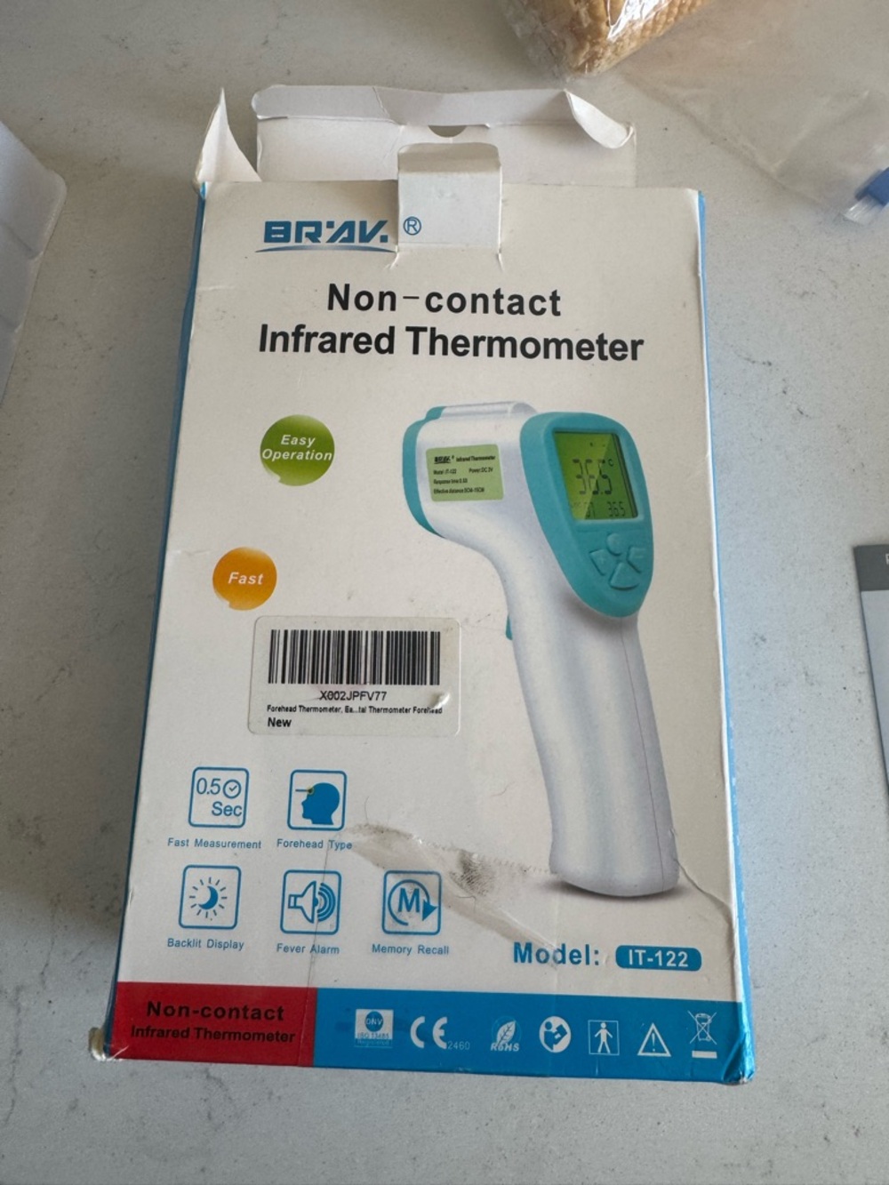 Non-Contact Infrared Thermometer - White & Teal